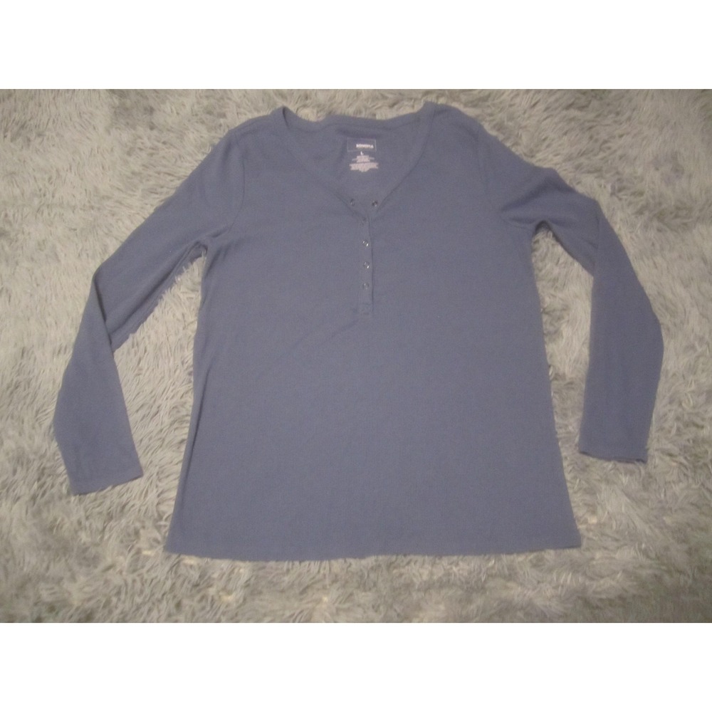 SONOMA Life + Style Shirt Womens L Blue Long Sleeve Henley Maternity Tee Top